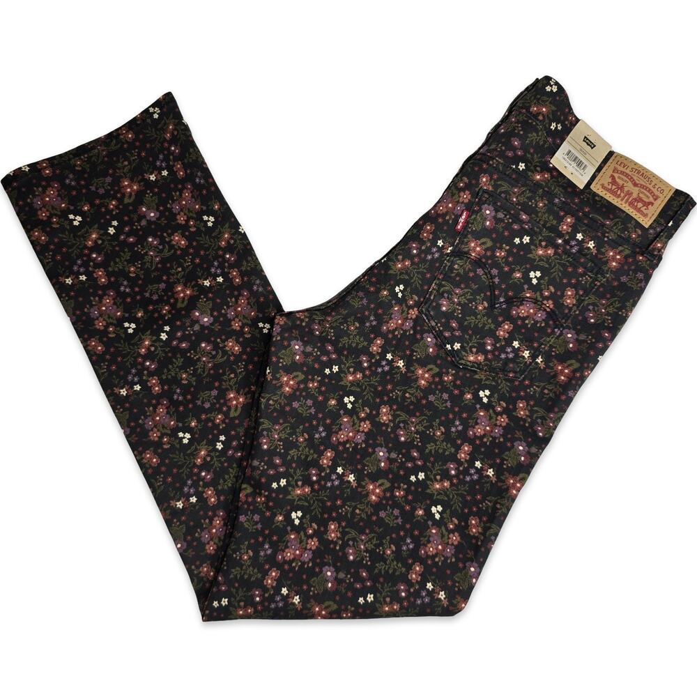 Levis 314 Shaping Straight Jeans 32x30 Mid Rise Floral Print Cottagecore NWT